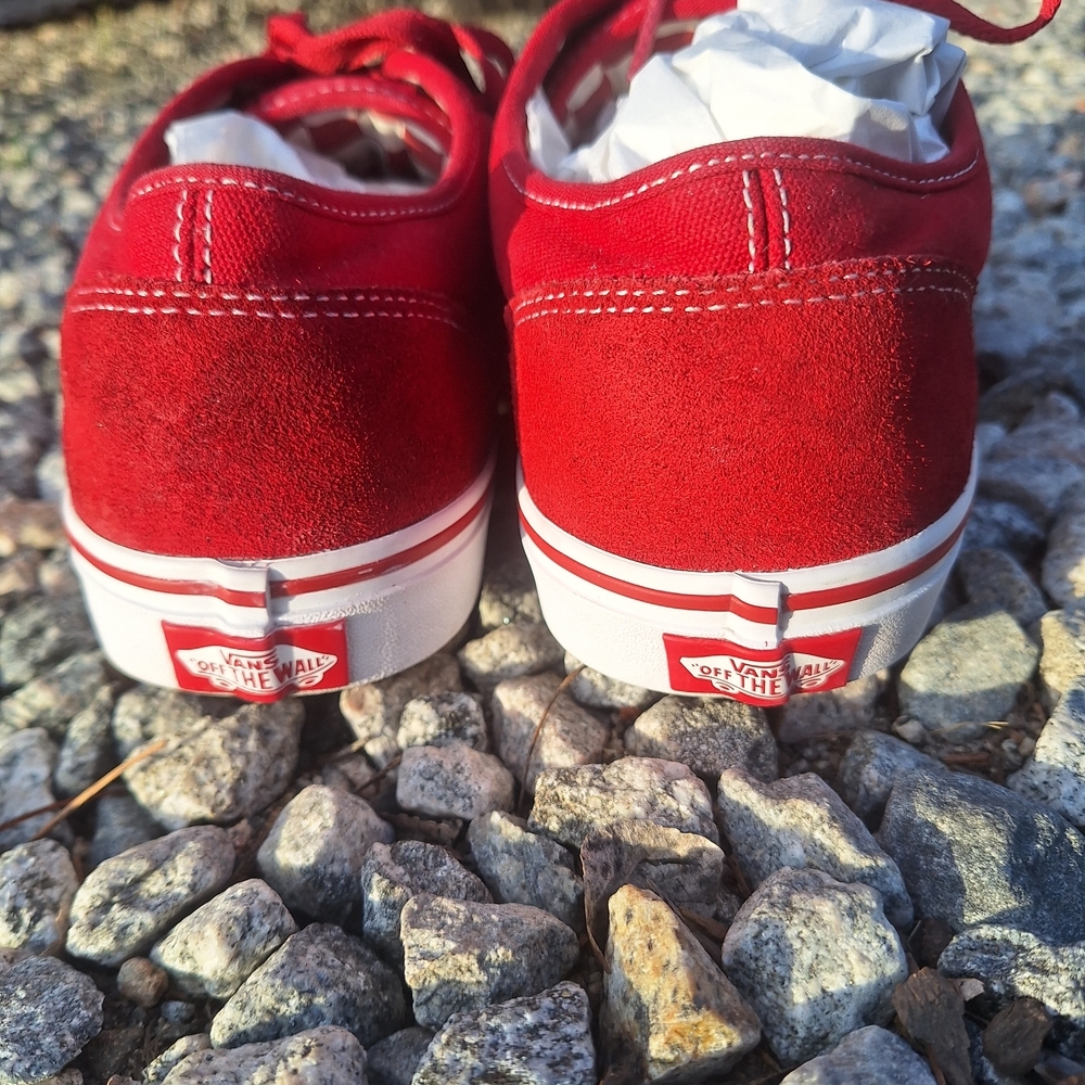 Vans Atwood Red Chili Pepper Sneakers Checkerboard Liner 11.5 - Picture 6 of 13